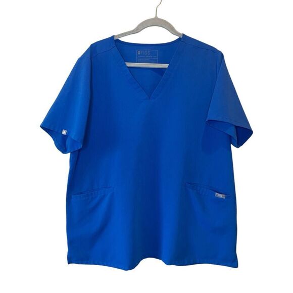 Figs Women's Casma Three-Pocket Scrub Top Size XXL Blue - Picture 1 of 4